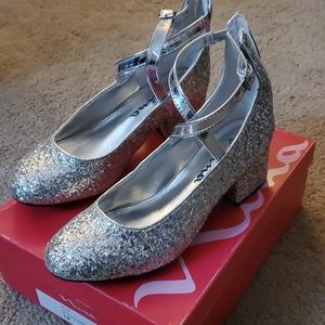 Nina silver sparkle girls dressy shoes